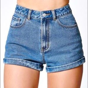 Brandy Melville/John Galt Cuffed Mom Jean Shorts